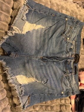 Kendall & Kylie Distressed Light Blue Denim Jean Shorts